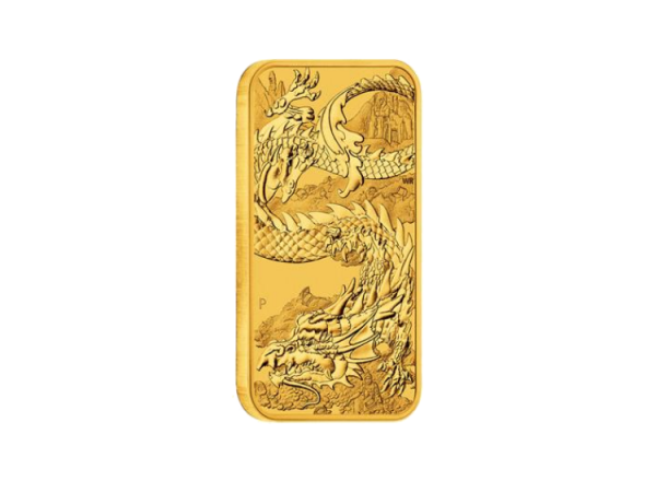 1 oz Gold Rectangel Dragon