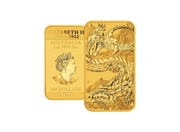 1 oz Gold Rectangel Dragon – Bild 2